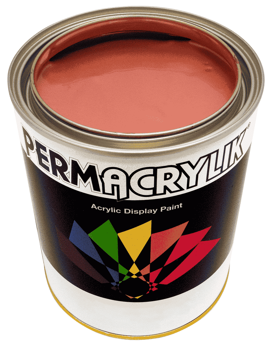 Water-based PERMACRYLIK Metallic Copper paint in a 1 L tub