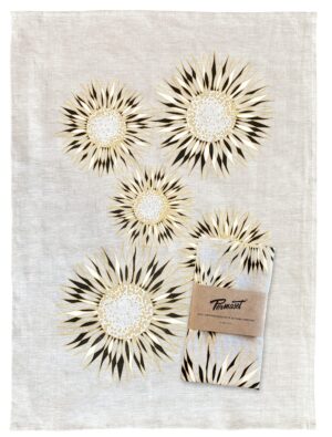PERMASET 100% Linen Tea Towel - Golden Sunflower, Christmas 2022