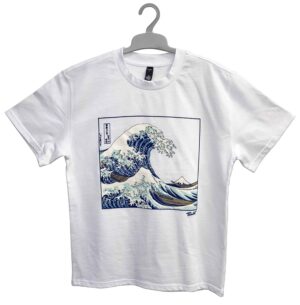 Hokusai Great Wave of Kanagawa (inspired) WHITE PERMASET Puff T-shirt